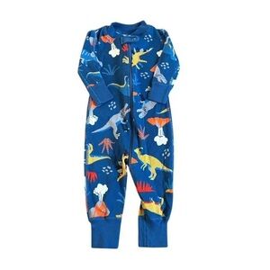 Hanna Andersson Baby Zip Sleeper Organic Cotton Jurassic Dinosaur Volcano 3-6 M